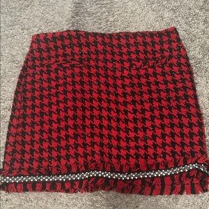 Francesca's Collections Red and Black Mini Skirt